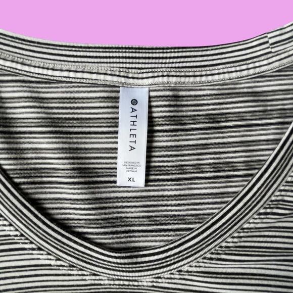 Athleta grey and white striped long sleeve top - Picture 6 of 6